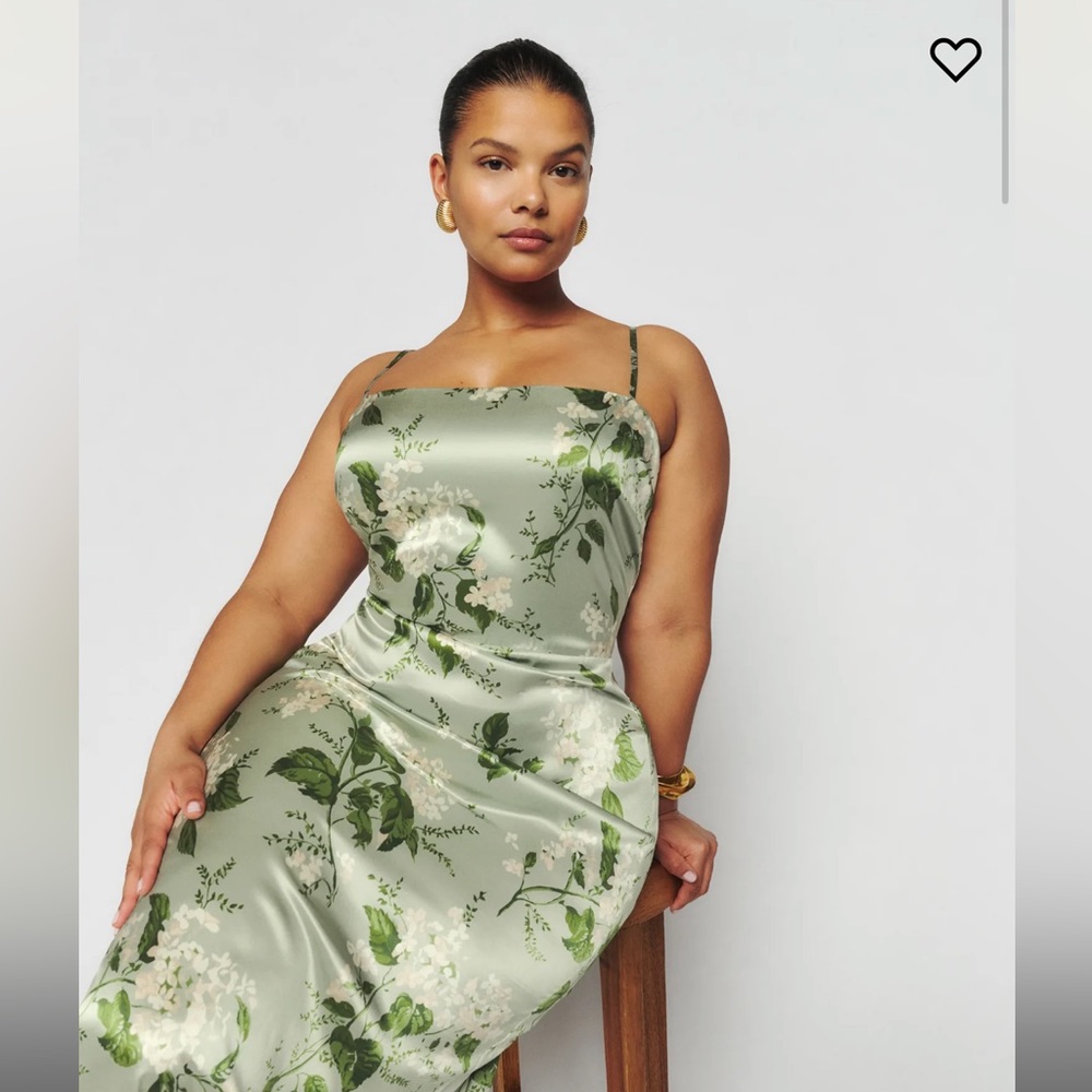 NWT Reformation Green Floral Frankie Maxi Dress